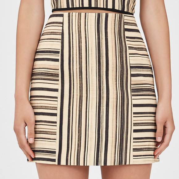 NWT CMEO Collective Making Time Black + Sand Skirt - Picture 1 of 8